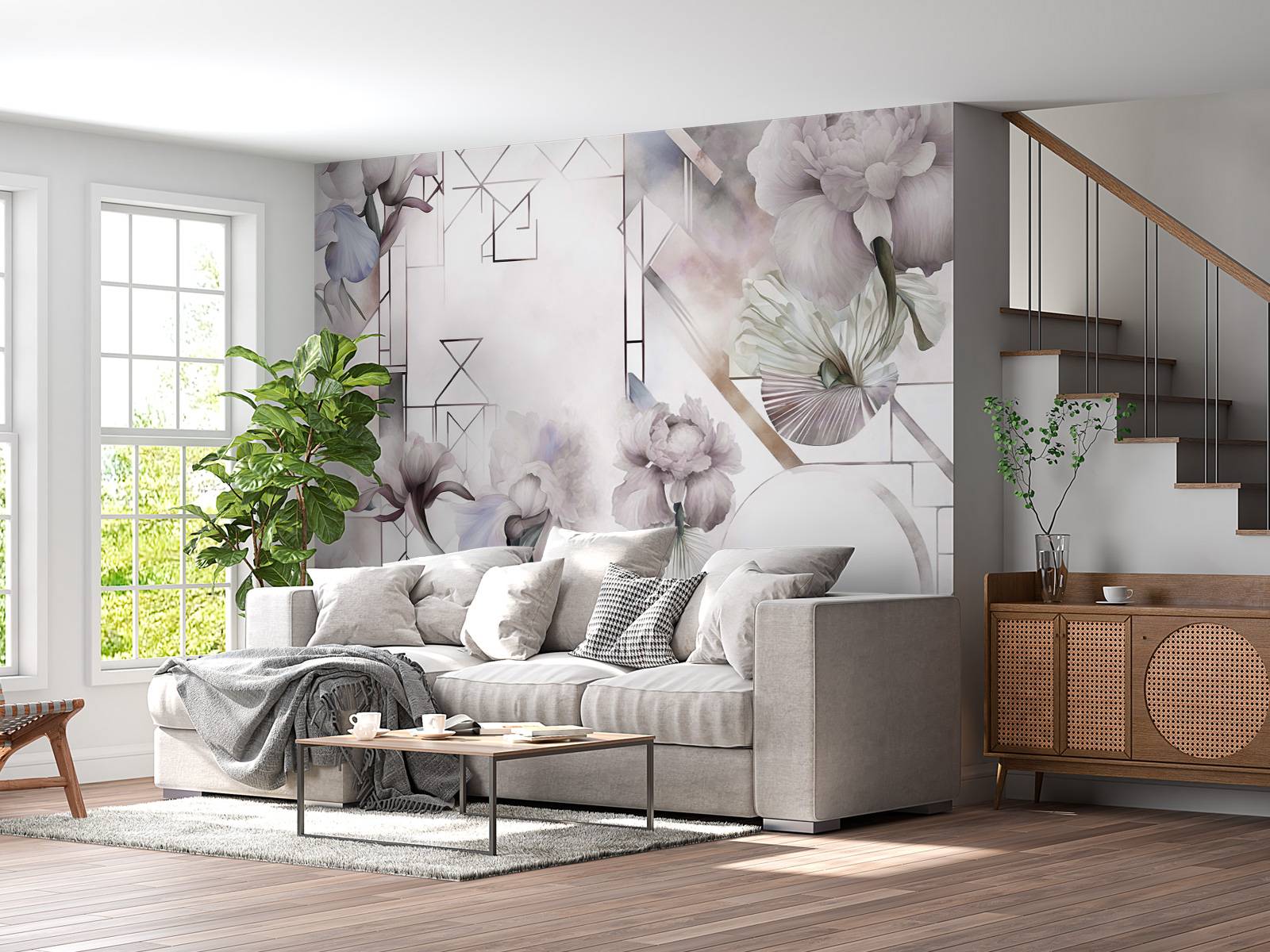 Aquarellgeometrie Beige