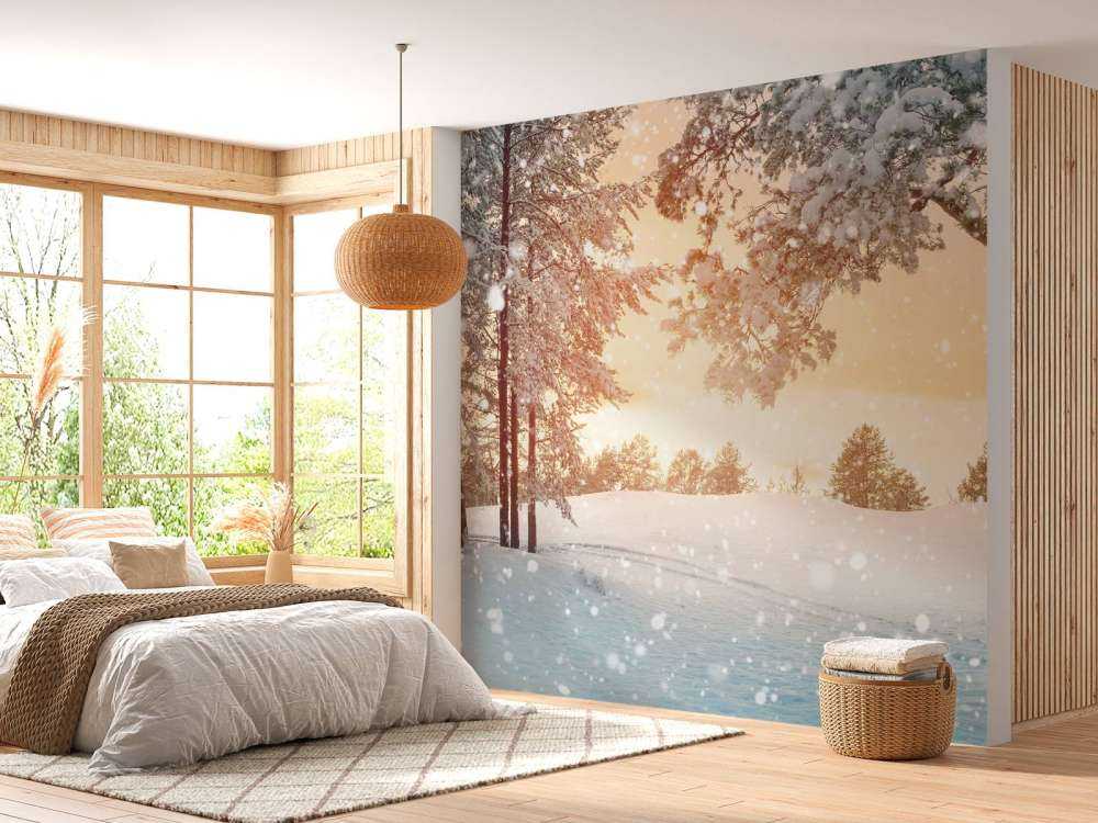Tannenbäume mit Schnee