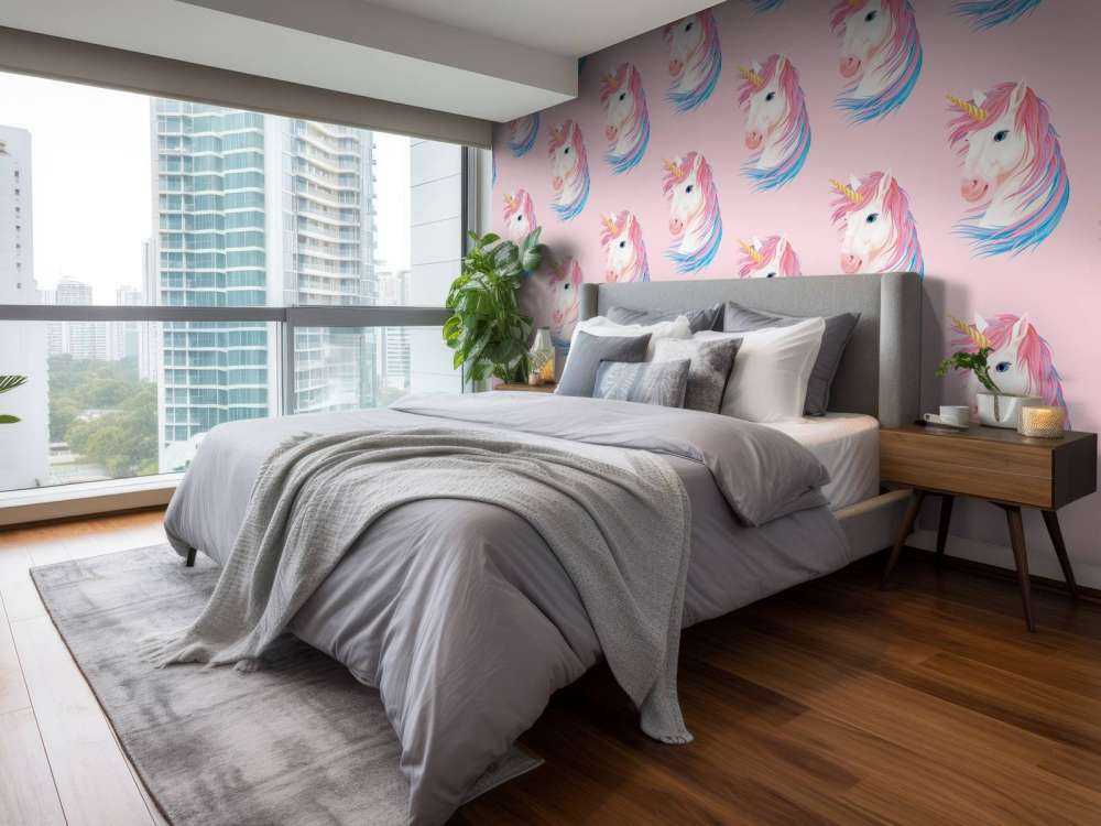 Weißes Einhorn mit goldenem Horn