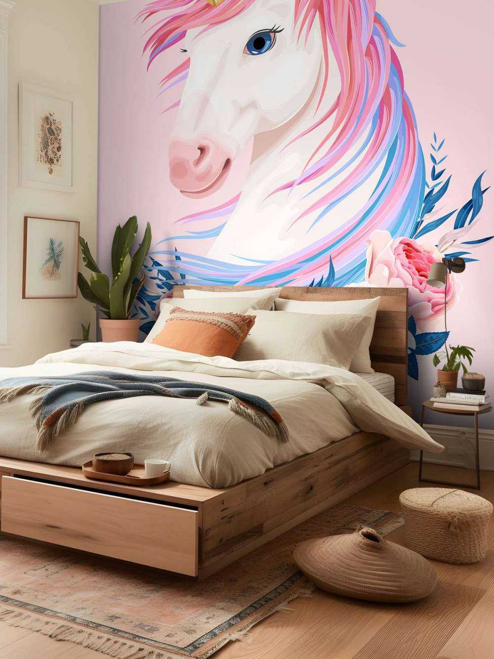 Einhorn mit Blumen
