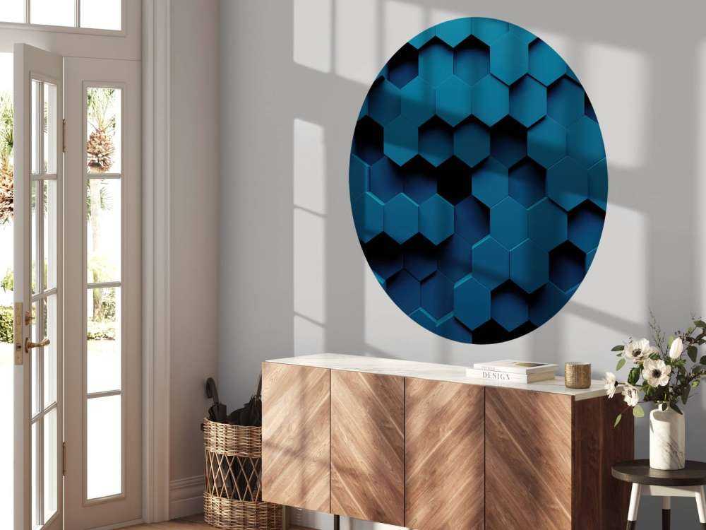 Dunkelblaue Hexagone