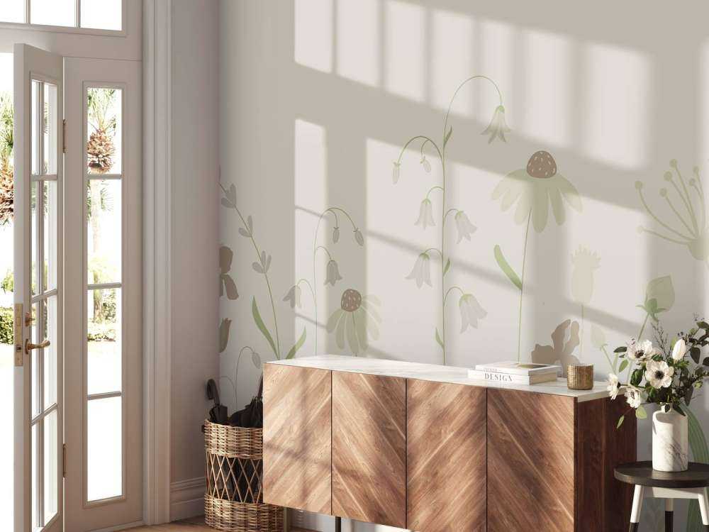Blumenfeld hoch Sand mit altrosa