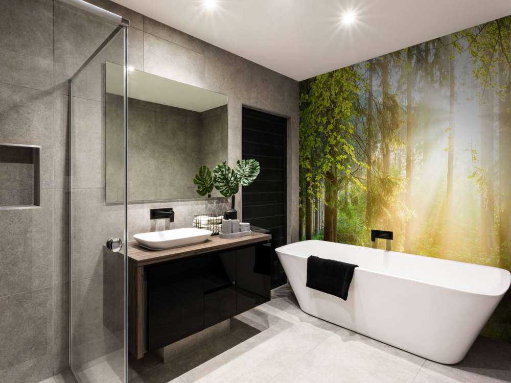 Waldlandschaft bei Sonnenaufgang