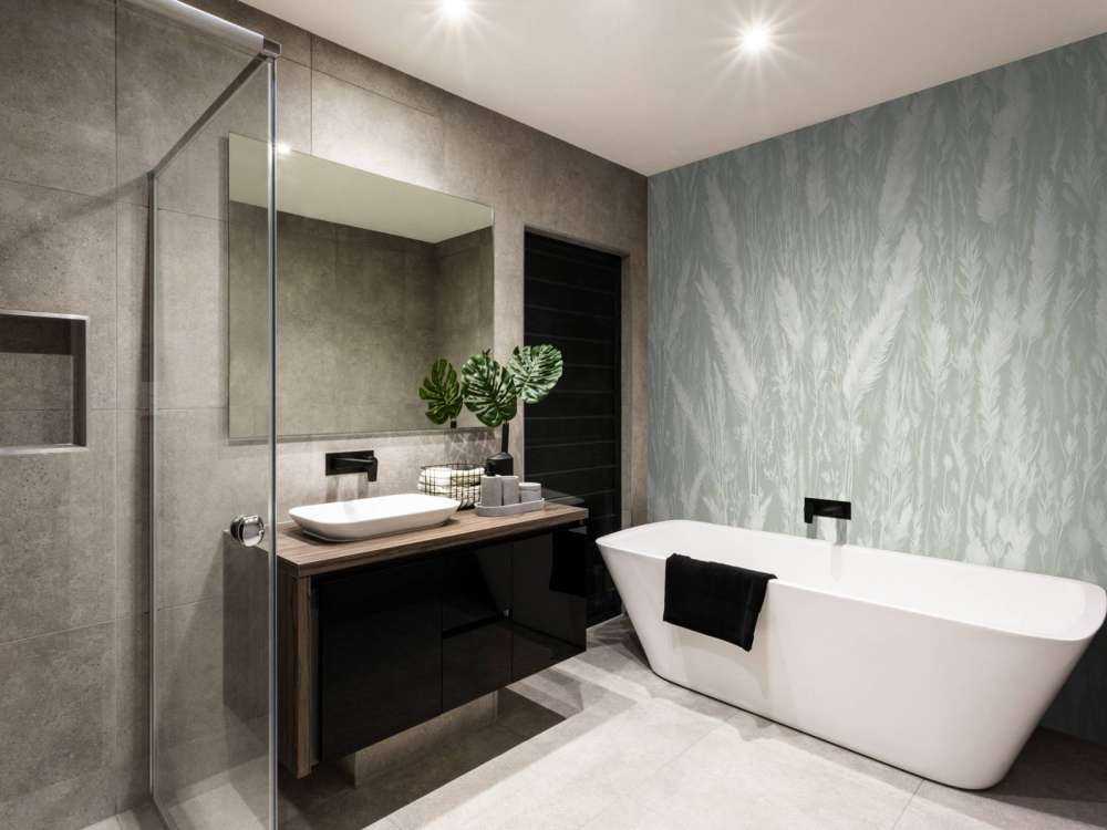 Wand von Feldgräsern - grün