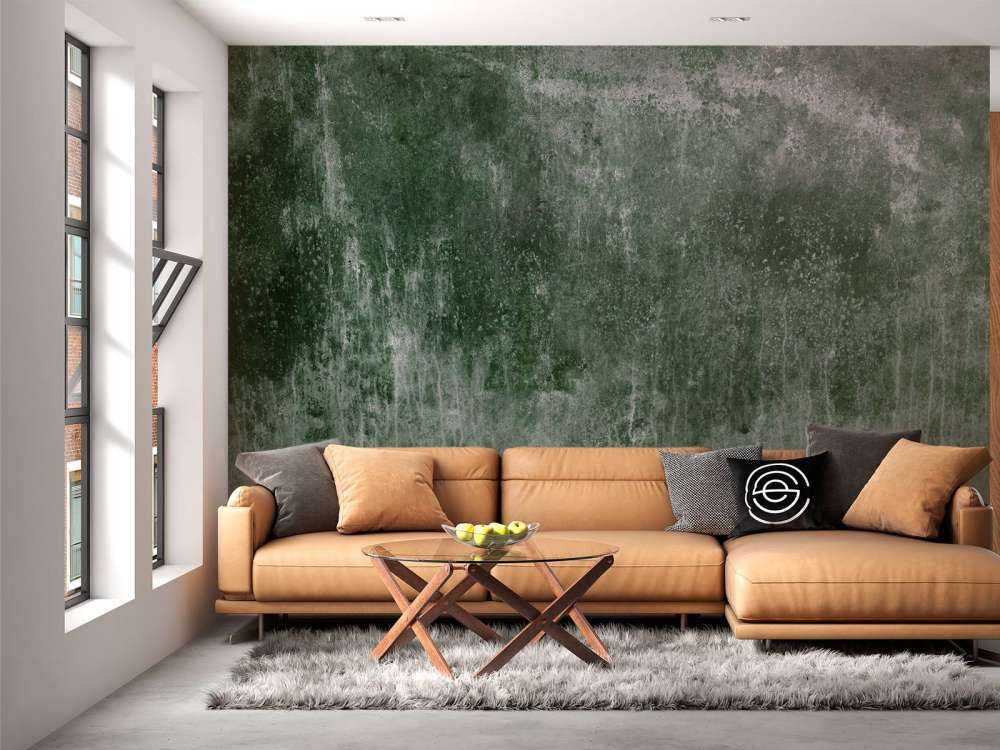 Alte verwitterte grüne Wand