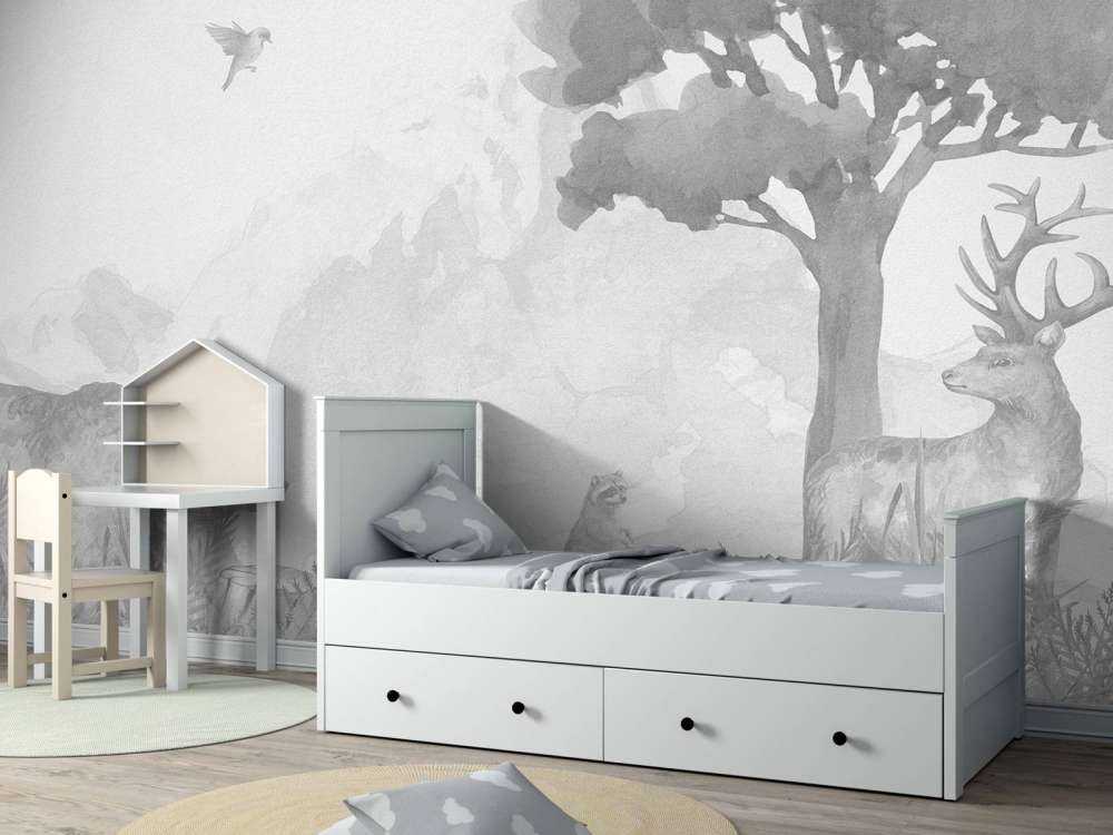 Waldtiere in Schwarz und Weiß