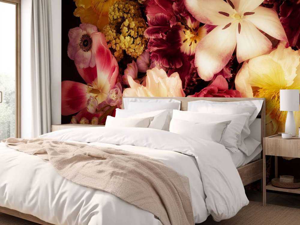 Schöne und bunte Blumenkranz