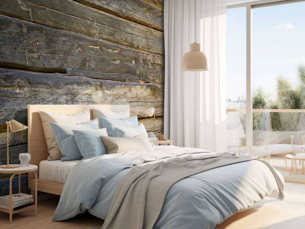 Blau gebranntes Holz