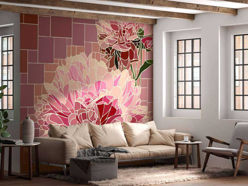 Rosa Blumen Mosaik