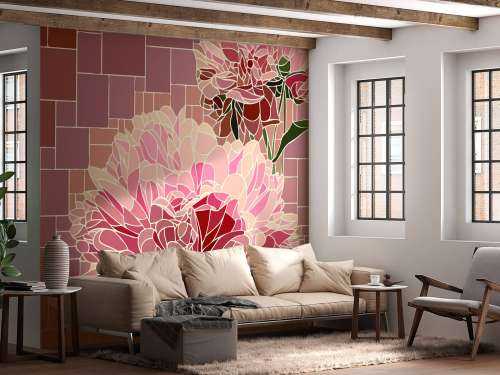 Rosa Blumen Mosaik