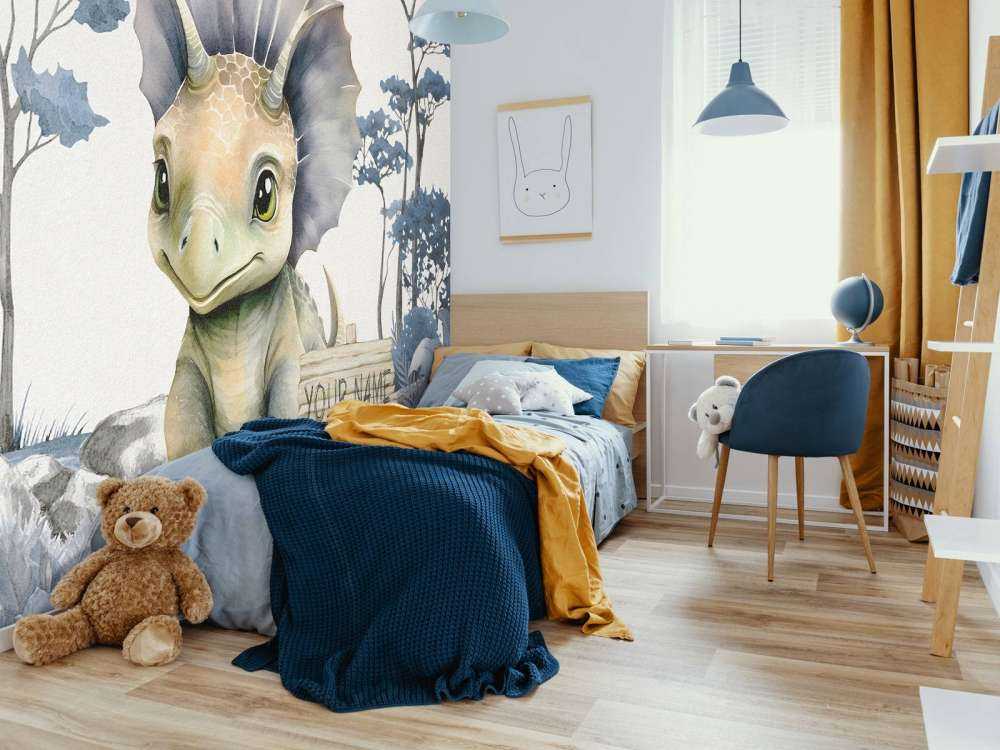 Baby-Triceratops im blauen Dschungel