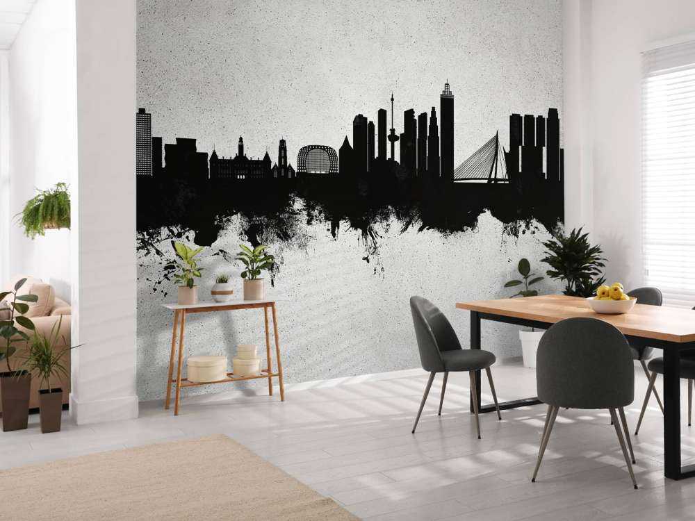 Aquarell-Skyline, Rotterdam