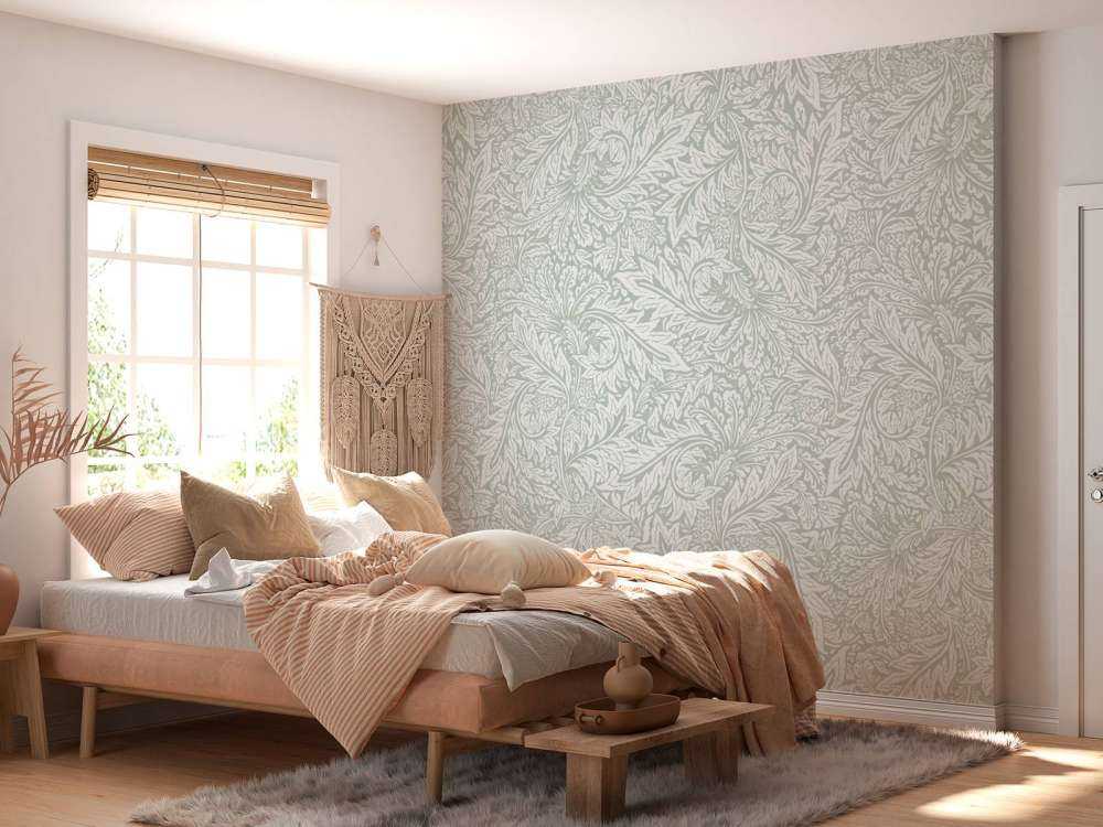 Morris Florals & Leaves - salbeigrün