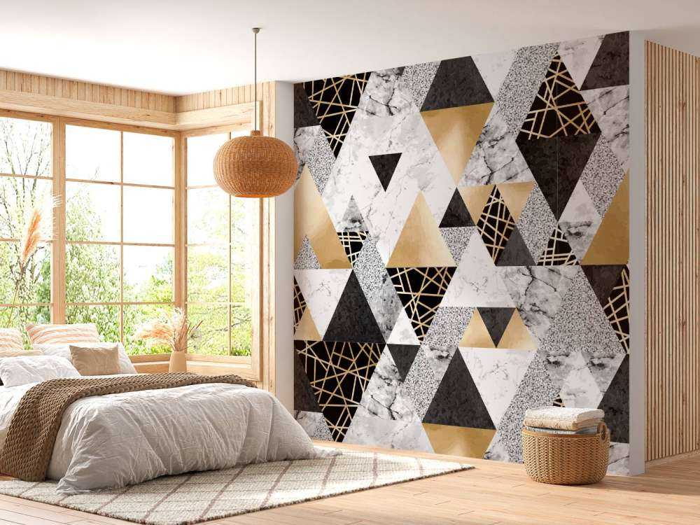 Marmor-Dreiecke mit Gold