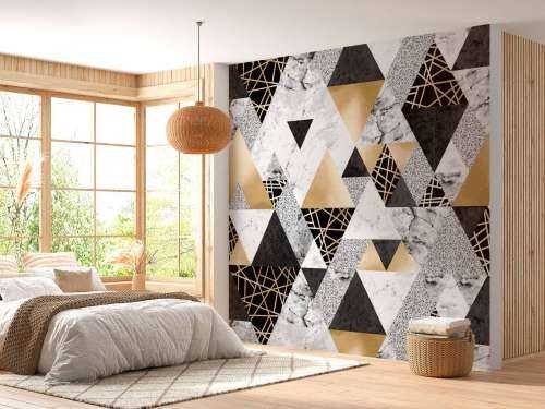 Marmor-Dreiecke mit Gold