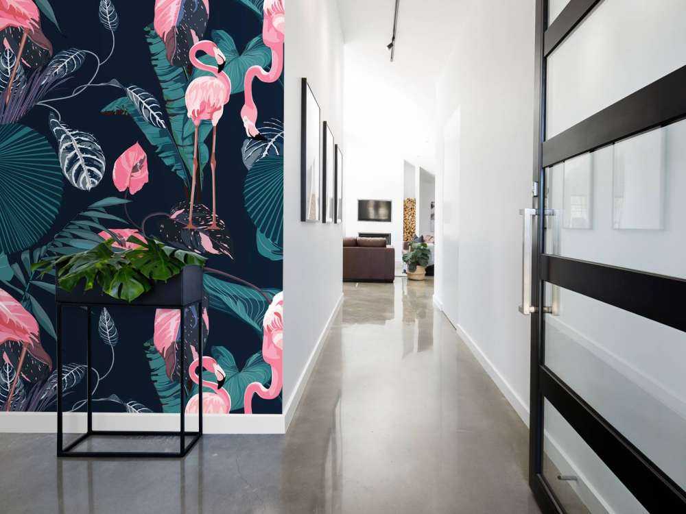 Wilde rosa Flamingos