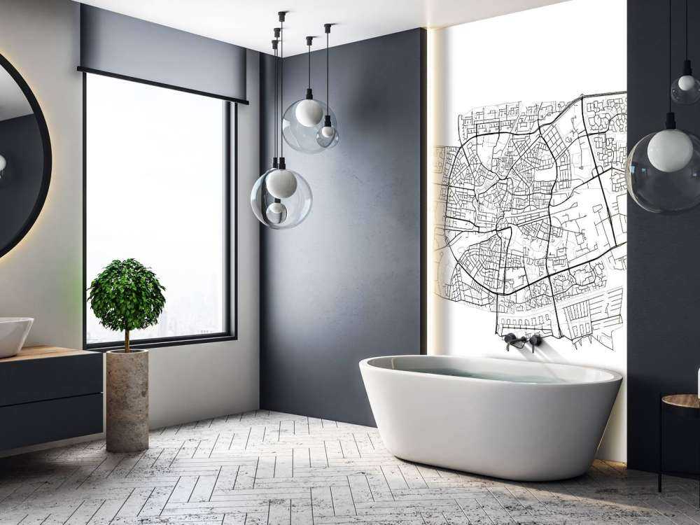 Karte von Leeuwarden, weiß