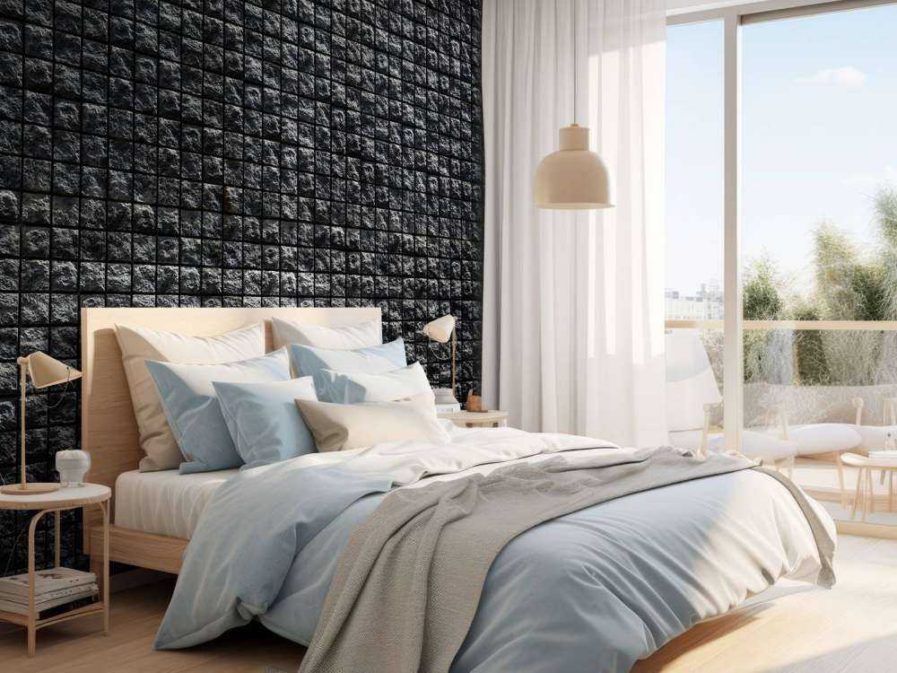 Quadratische schwarze Steine