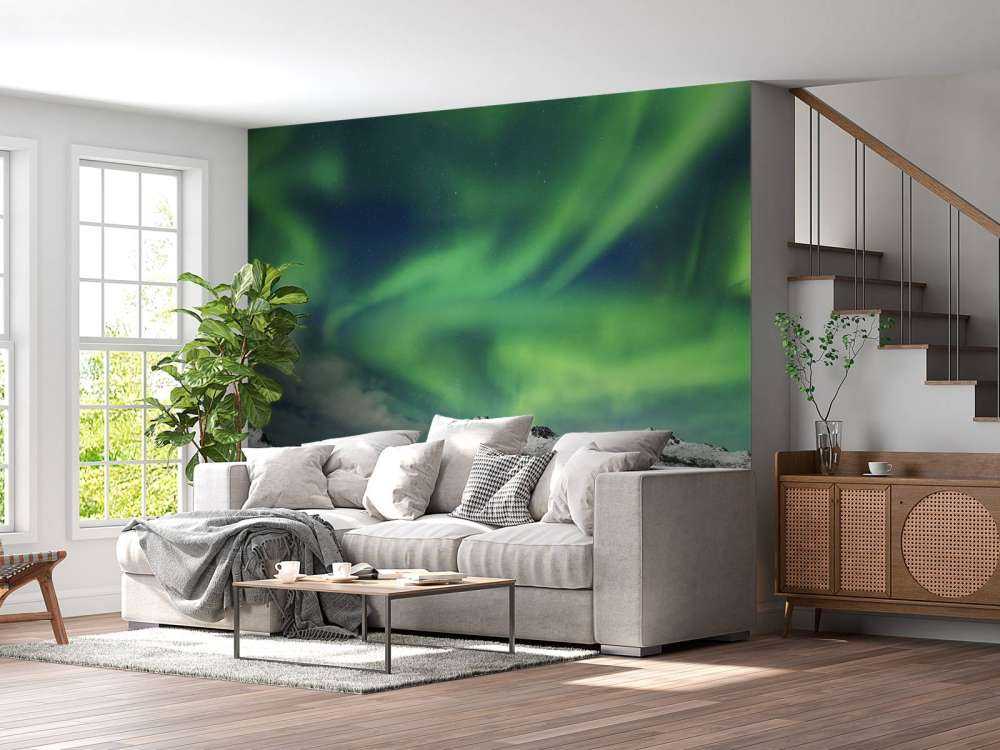 Nordlicht über Winterlandschaft