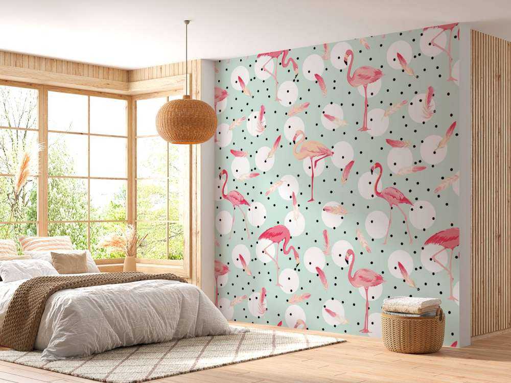 Flamingos und Federn