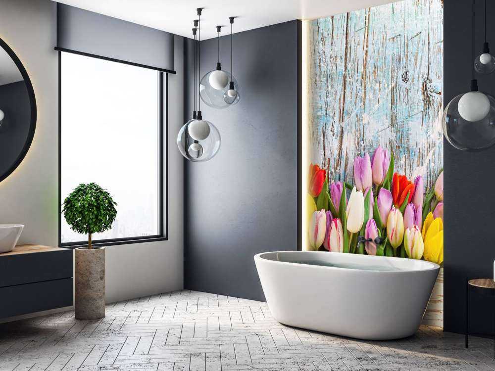 Tulpen mit Holz