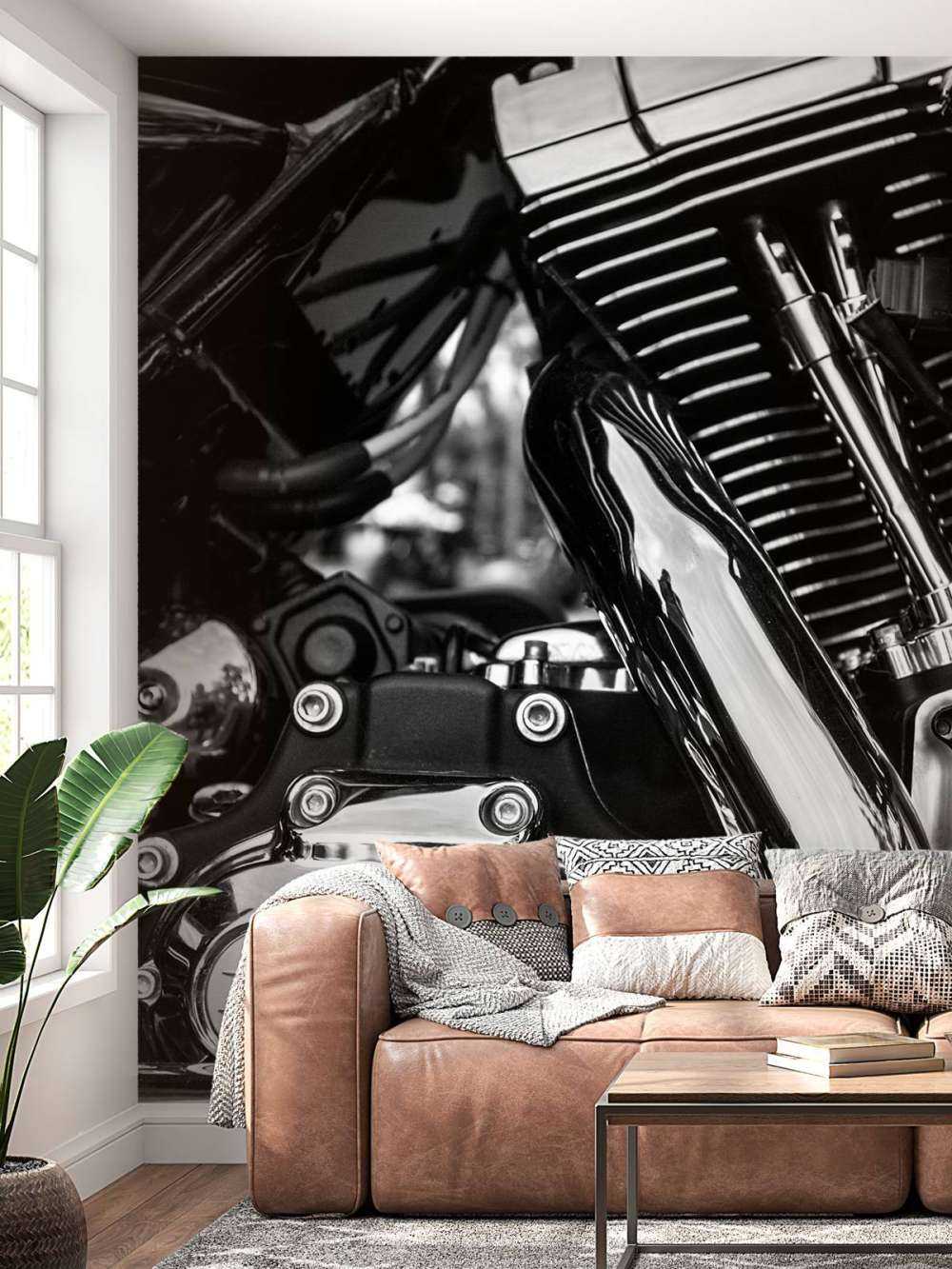 Glänzender Motorblock