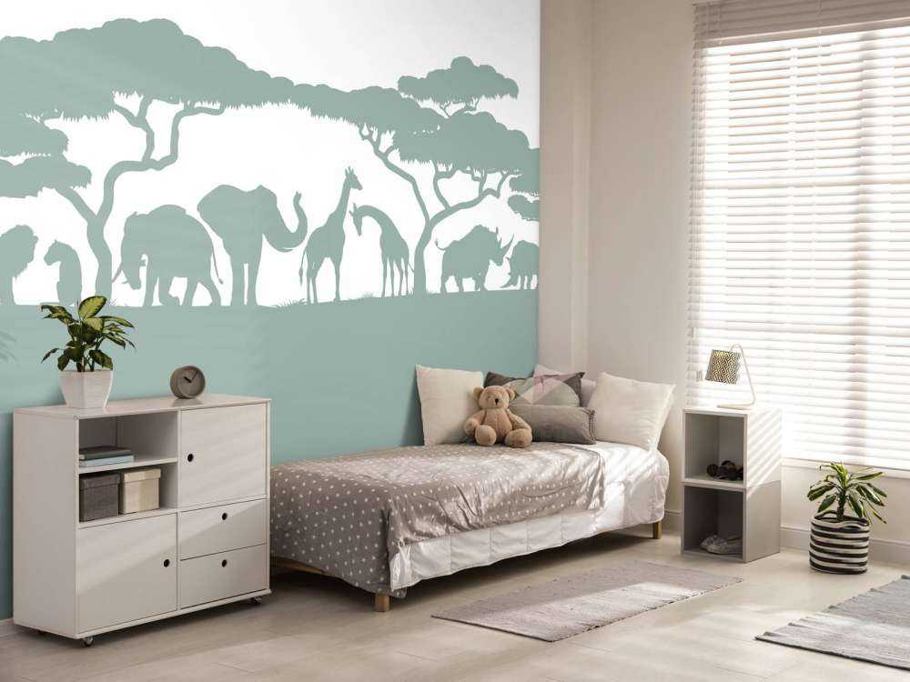 Silhouetten-Safari-Tiere, hellgrün