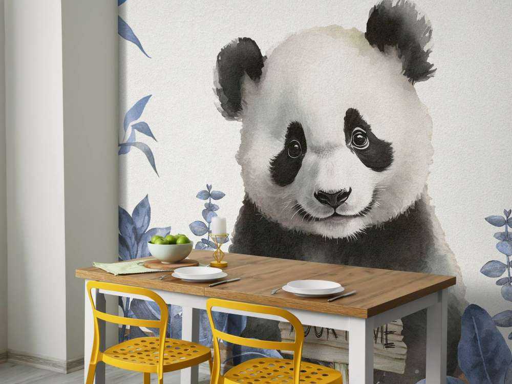 Kleiner Panda im Dschungel blau