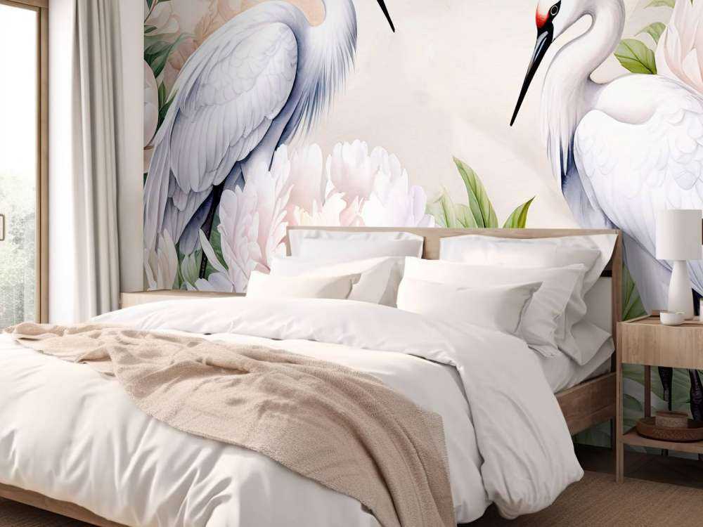 Störche Romantik Orange