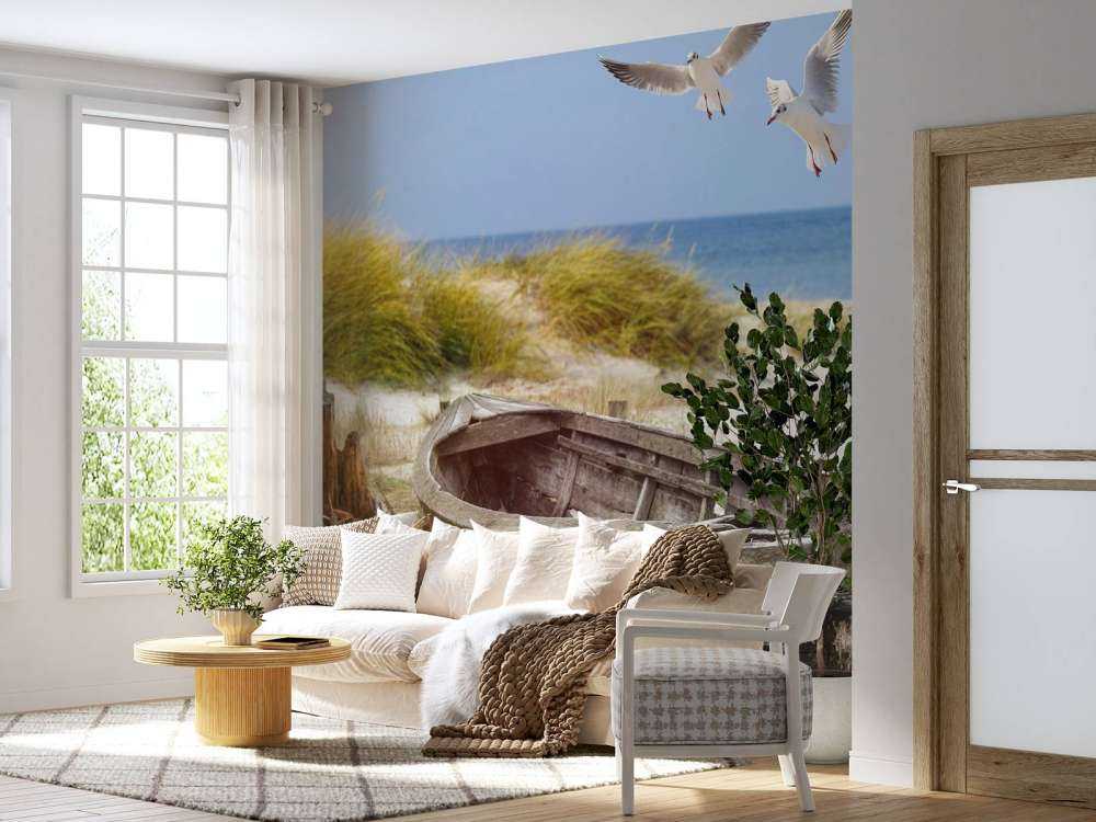 Möven, Strand und Meer