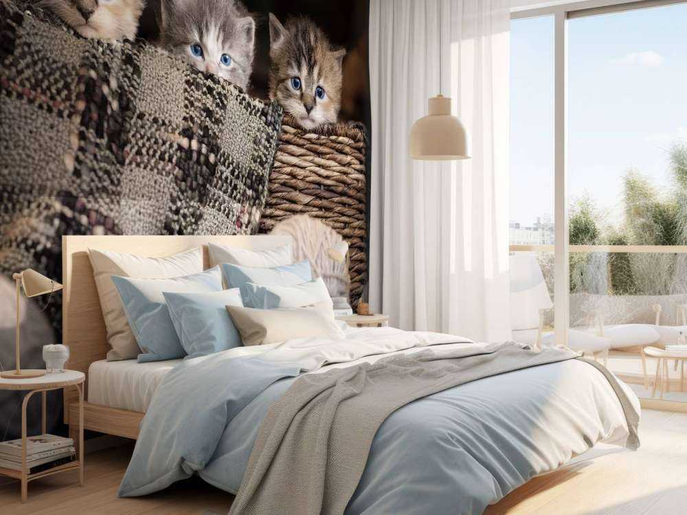 Drei Katzen in einem Korb