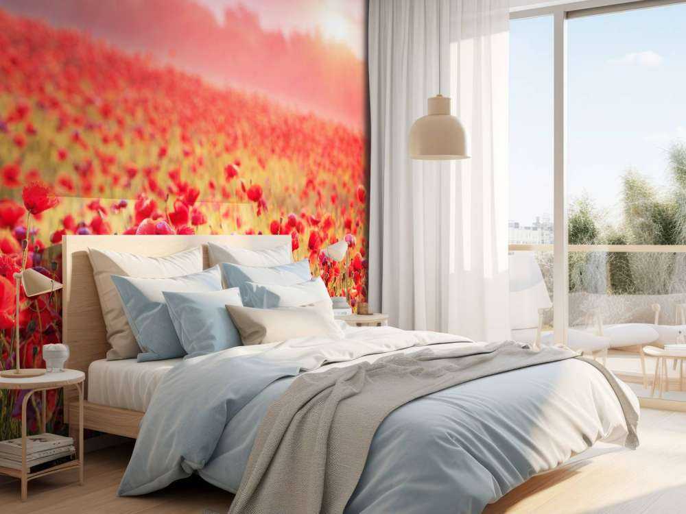 Feld mit Mohnblumen