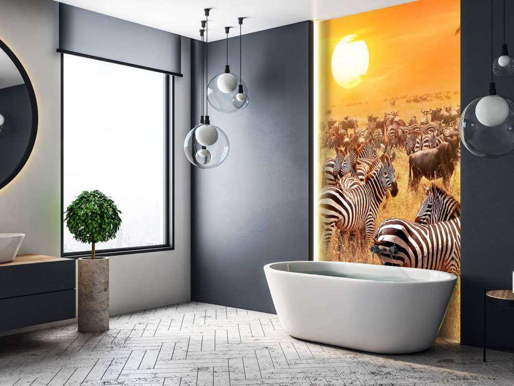 Savannensonne mit Zebras