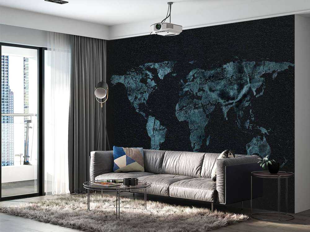 Blaue Weltkarte