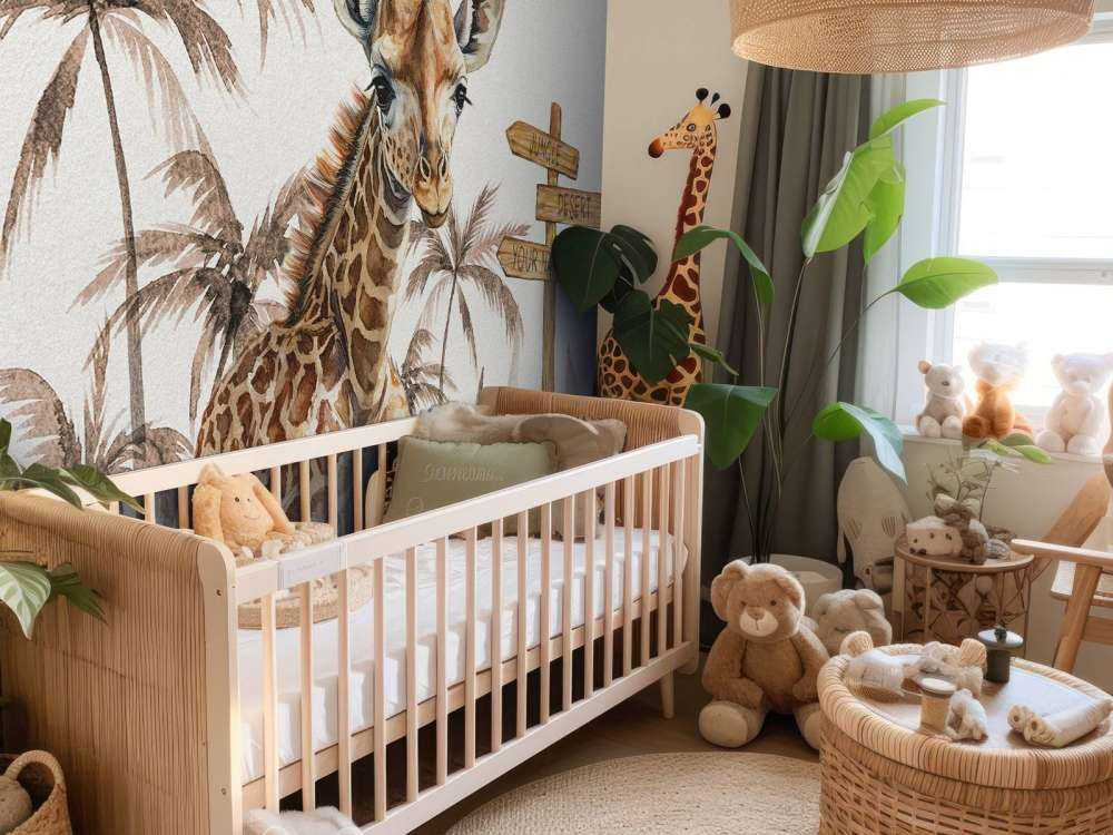 Baby-Giraffe im Dschungel taupe