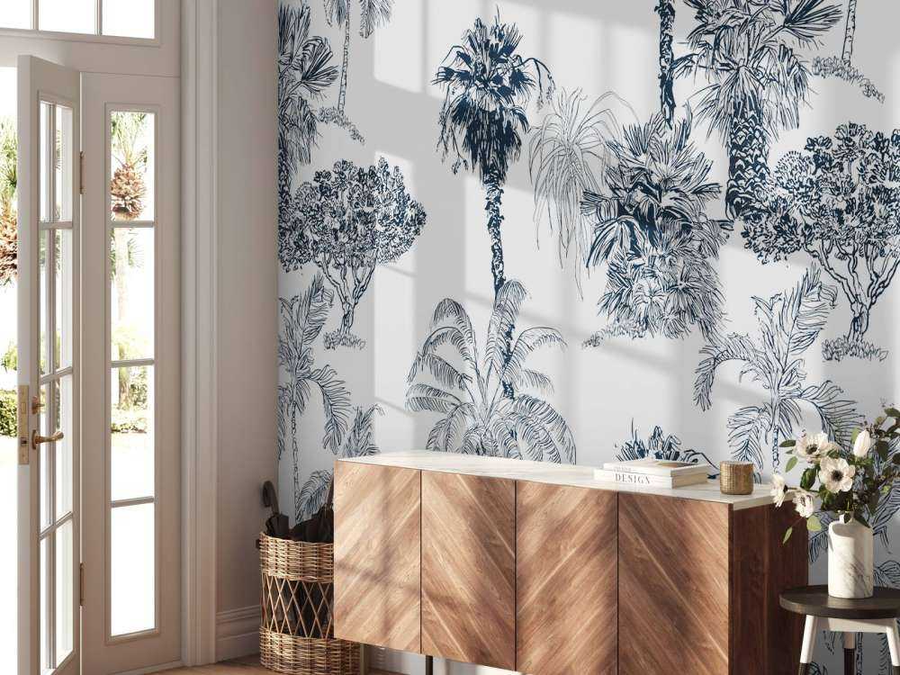 Tropische Palmen und Bäume