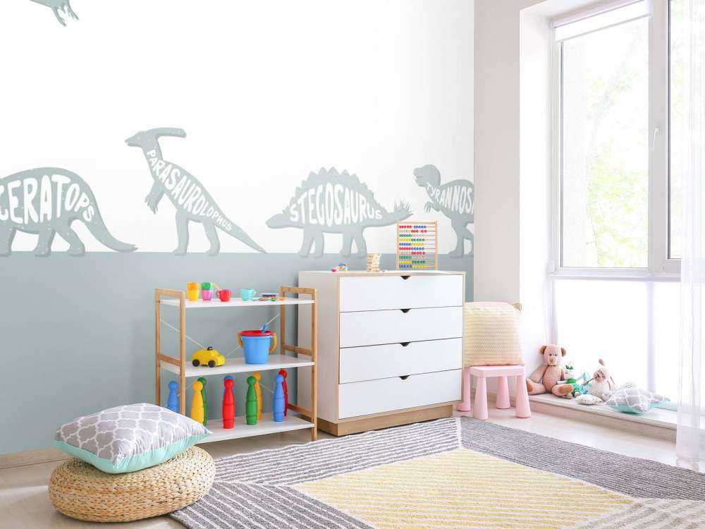 Dinos mit Text in blau