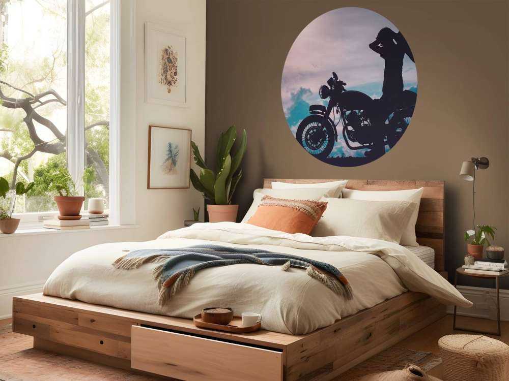 Silhouetten-Motorradfahrer