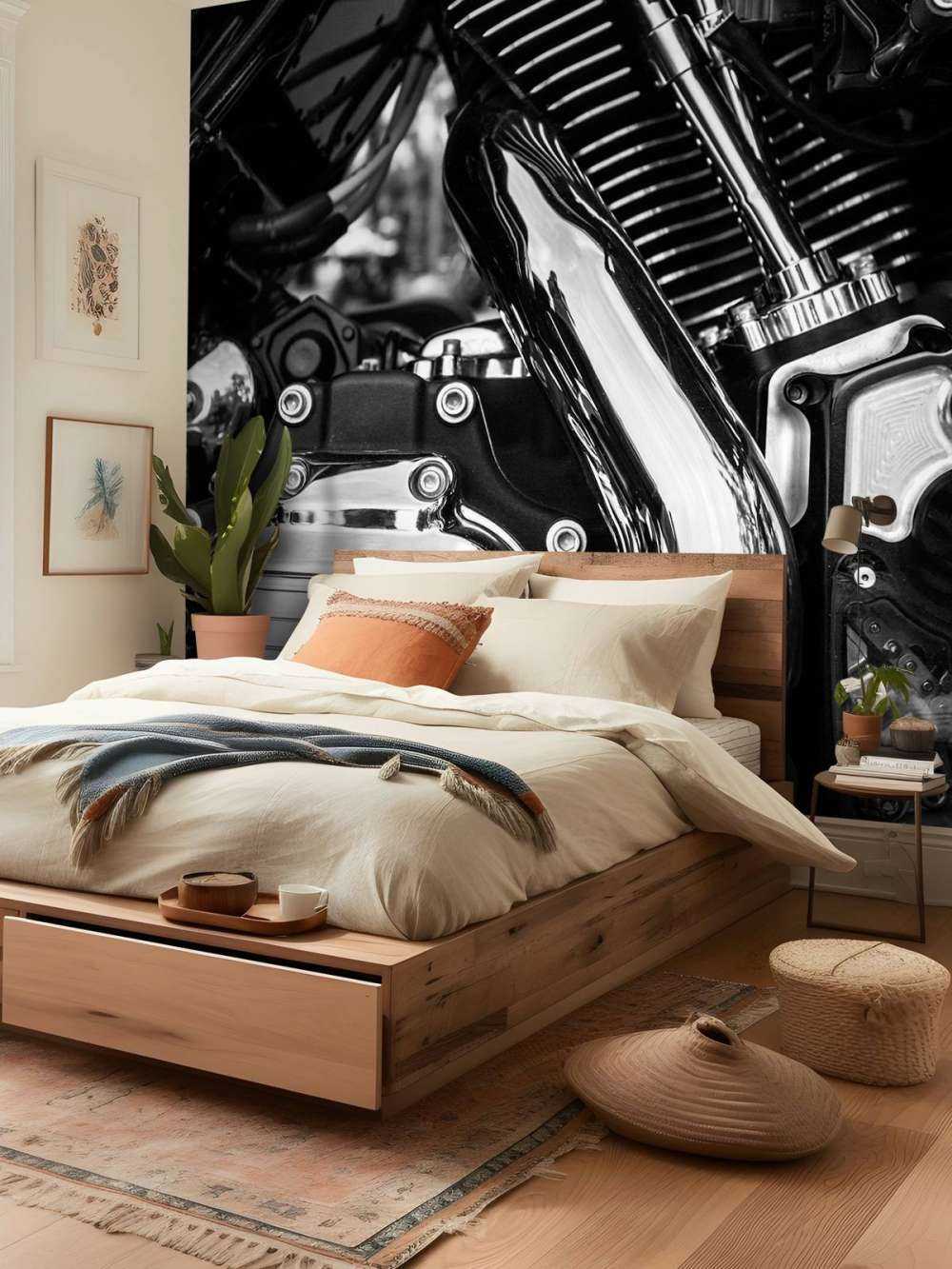 Glänzender Motorblock