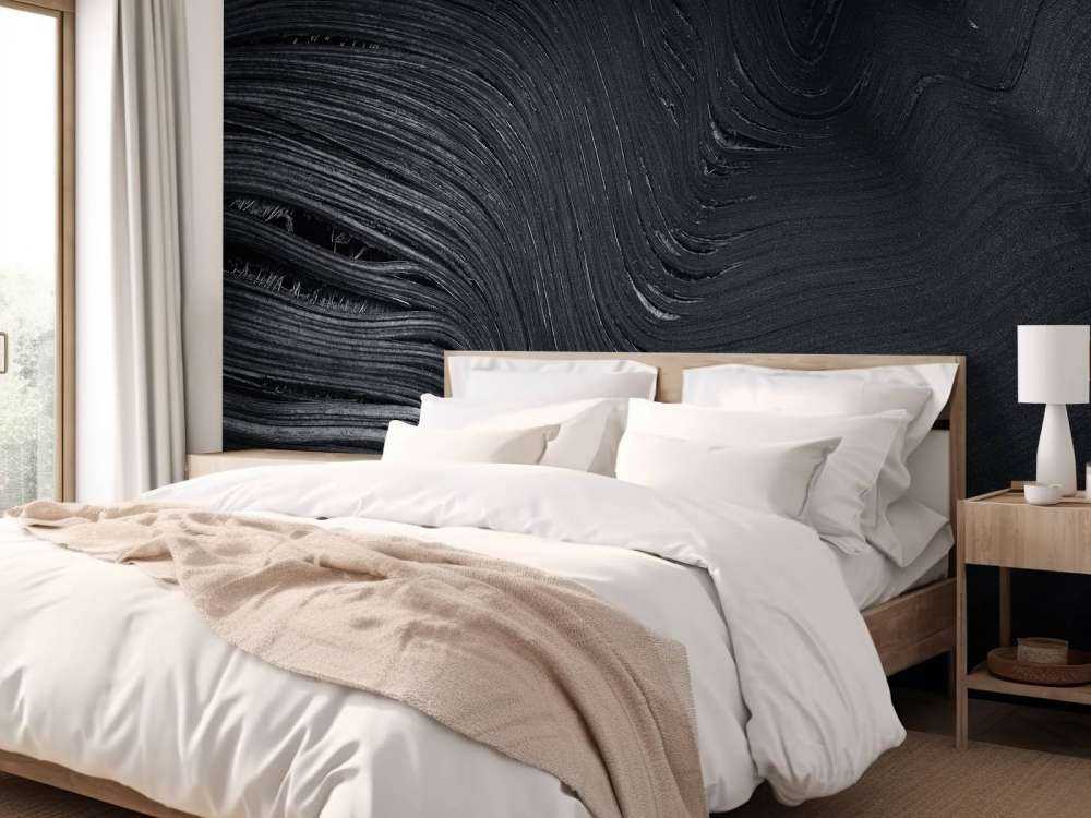Altes Palmenblatt in Schwarz und Weiß