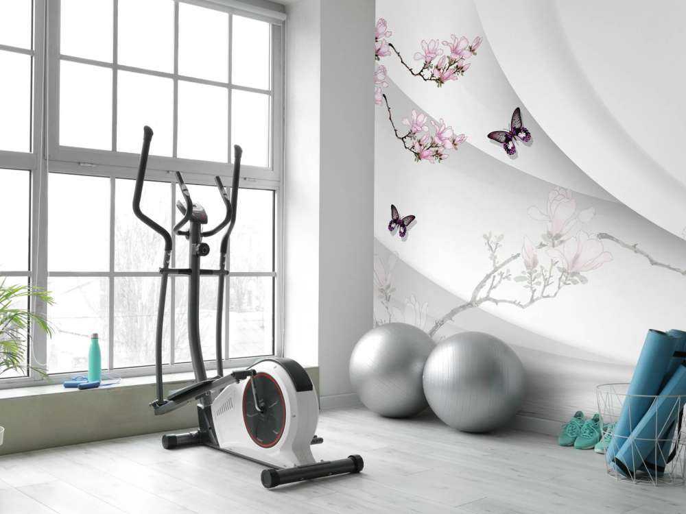 Weißer 3D-Hintergrund mit dekorativer Blüte