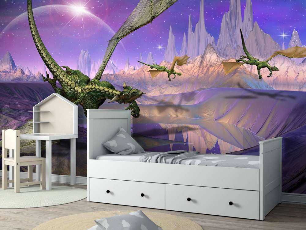 Drachen in einer Fantasielandschaft
