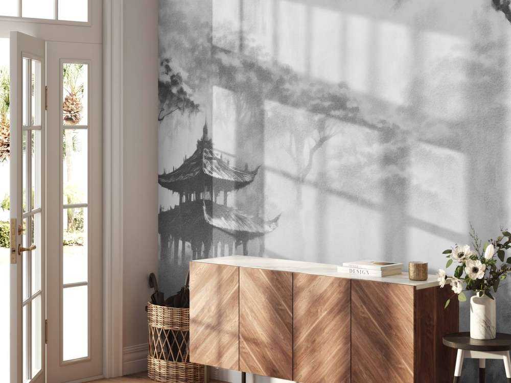 Nebeliges Orientalisches Pavillon