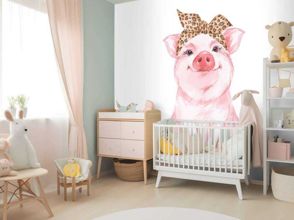 Lustiges kleines Schweinchen mit Halstuch