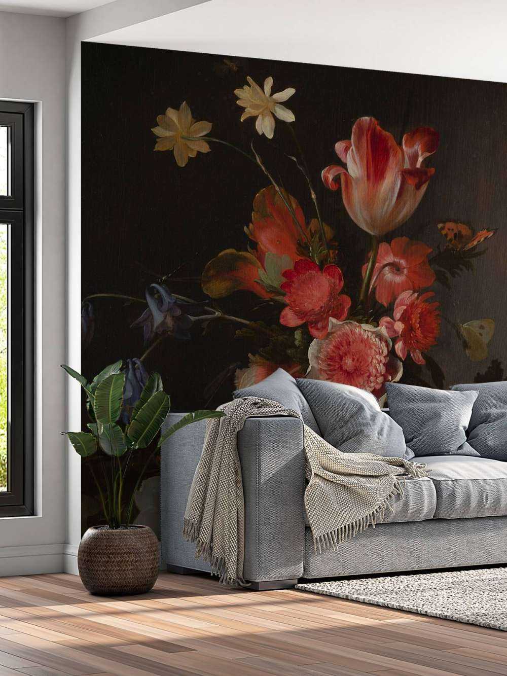 Stilleben mit einem Strauss in Entwicklung