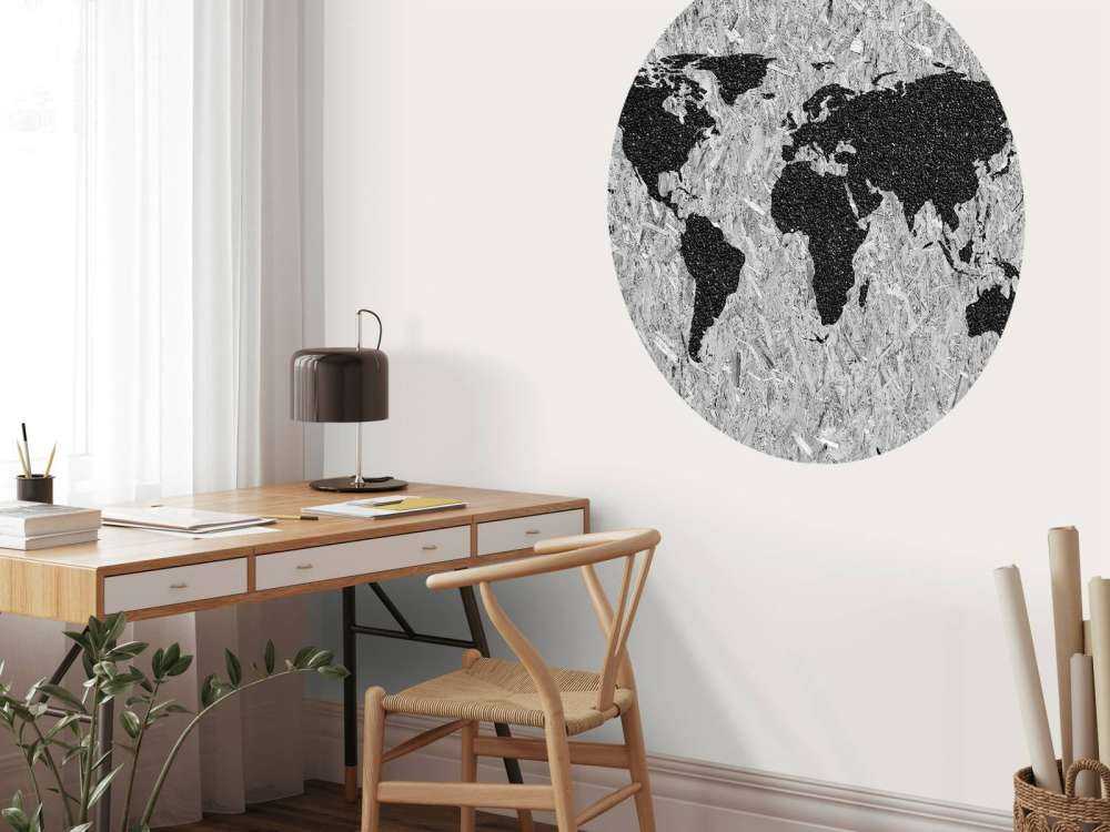 Schwarze Weltkarte auf weißem Hintergrund