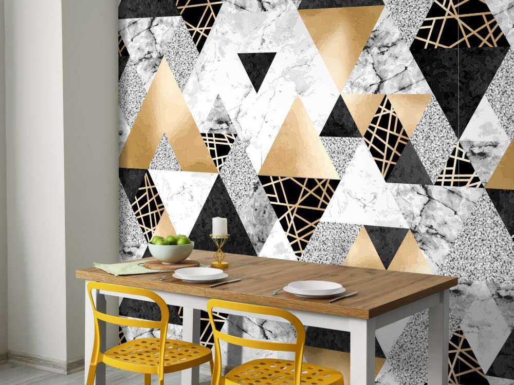 Marmor-Dreiecke mit Gold
