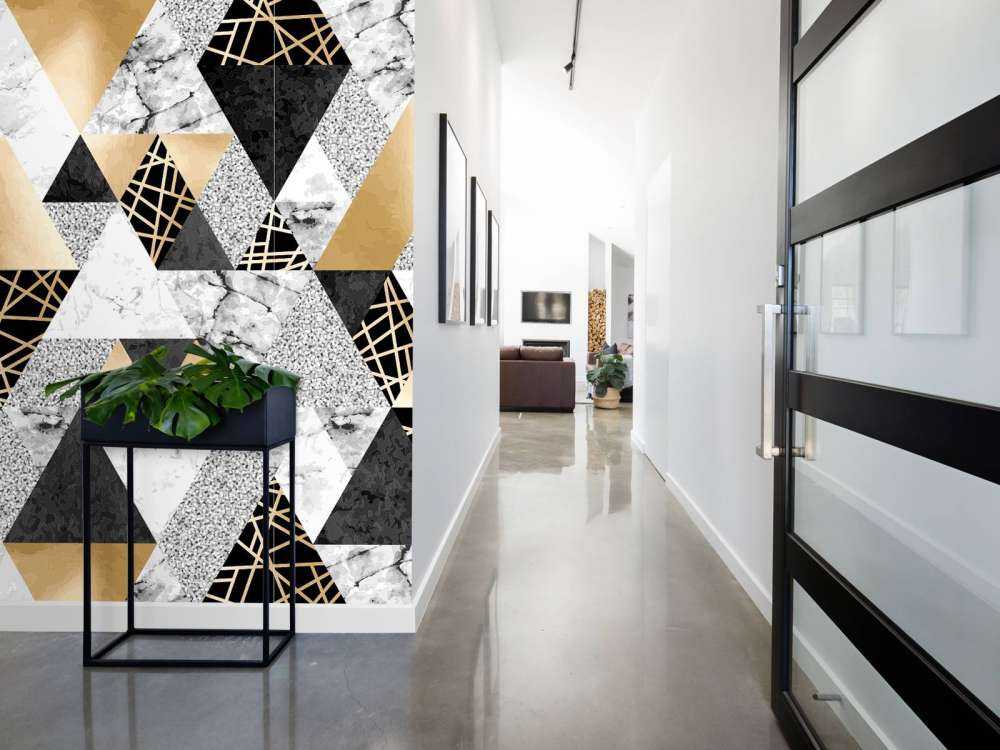 Marmor-Dreiecke mit Gold