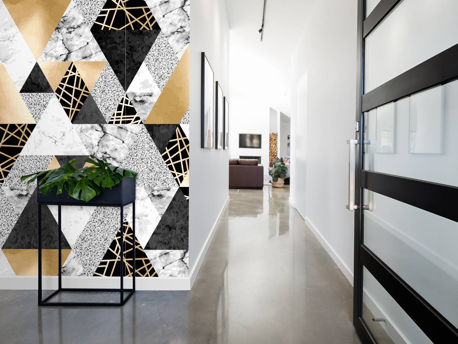 Marmor-Dreiecke mit Gold