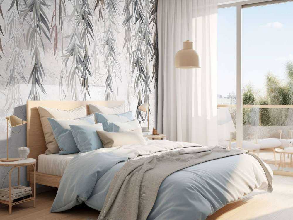 Hängende Äste über Beton